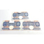 3 pairs of consecutive number bank of england £1 pound notes chief cashier peppiatt