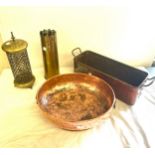 Selection of brass and copper ware