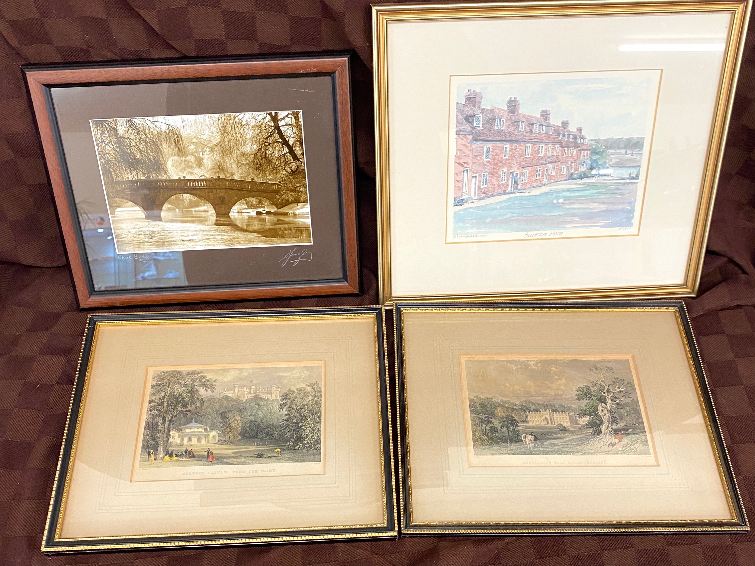 4 Framed prints, largest print measures approx 11" tall 12.5" wide