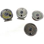 Selection of 4 fly fishing reels