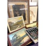Selection of paintings and prints, all within frames, various artists, various sizes
