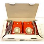 Pair boxed vintage plastic electric telefone, untested