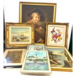 Selection of paintings and prints, all within frames, various artists, various sizes