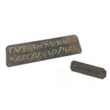 Cast sign - Sutton Bridge, Approximately 15.5 inches in length, 4.5 inches tall, Metal plate Captain