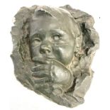 Antique stone deceased baby memorial piece "Fred George Son Of John William George" (South Africa)