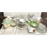 Selection of miscellaneous pieces to include part tea services, glassware, makers Staffordshire,