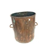 Antique copper dustbin 16" tall 15" diameter