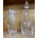 Royal Brierley crystal glass decanter, jug and mixer, all in good overall condition