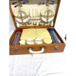 Vintage Brexton cased picnic box with contents