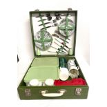 Vintage Brexton cased picnic case with contents