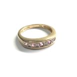 9ct gold pink sapphire & diamond ring 2.7g