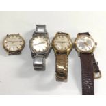 4 Vintage gents wrist watches includes oris , fortis, rytima and jurich untested no warranty given