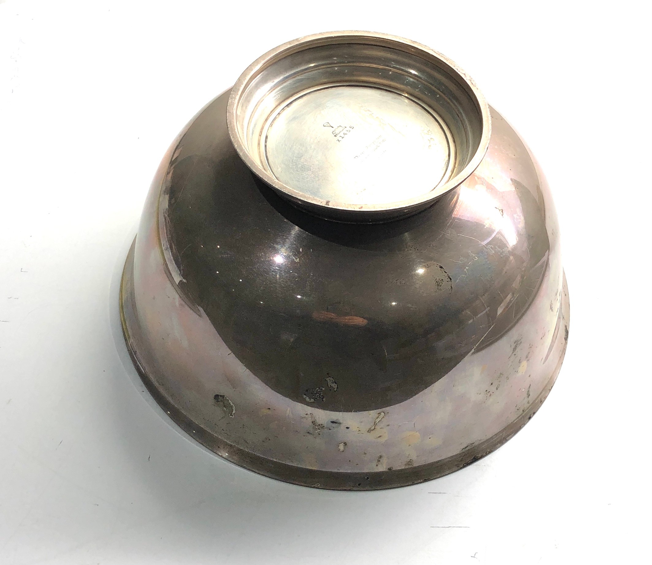 Large sterling silver bowl measures approx 23cm dia height 12cm weight 768g - Image 2 of 4