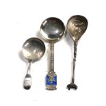3 silver spoons includes tea caddy spoon & norway silver spoon weight 54g