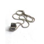 Sterling silver ball chain necklace with GUCCI slider pendant