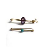 2 antique 9ct Gold Brooches 6.3g