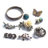 Selection of vintage silver jewellery