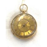 Victorian 18ct gold fob watch total weight of watch 42g