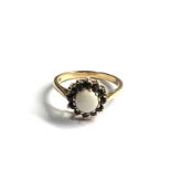 9ct gold opal & sapphire ring weight 2.4g