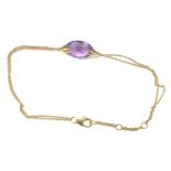 18ct gold amethyst bracelet weight 2.1g