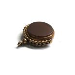 Antique 9ct gold agate swivel fob 5.3g