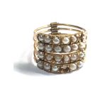 14ct gold antique seed pearl ring 4.1g missing pearls