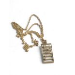 Vintage 9ct gold Diamond abacus pendant necklace (5g)