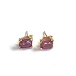 18ct gold shimoyo rubellite earrings weight 2g