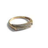 9ct gold vintage diamond crossover ring (2g)