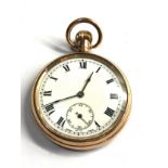 Gold plate open face signed derrick pocket watch but no warranty given spares or repair