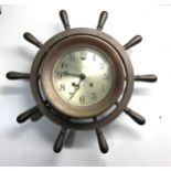 Shreve crump & low boston Chelsea ships bell clock measures approx 37cm diameter clock is ticking