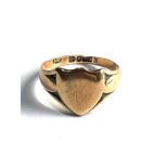 Antique 9ct gold shield signet ring weight 3.3g
