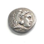 Alexander 111 the great ancient silver greek Tetradrachm Coin measures approx 29mm weight 17.13g