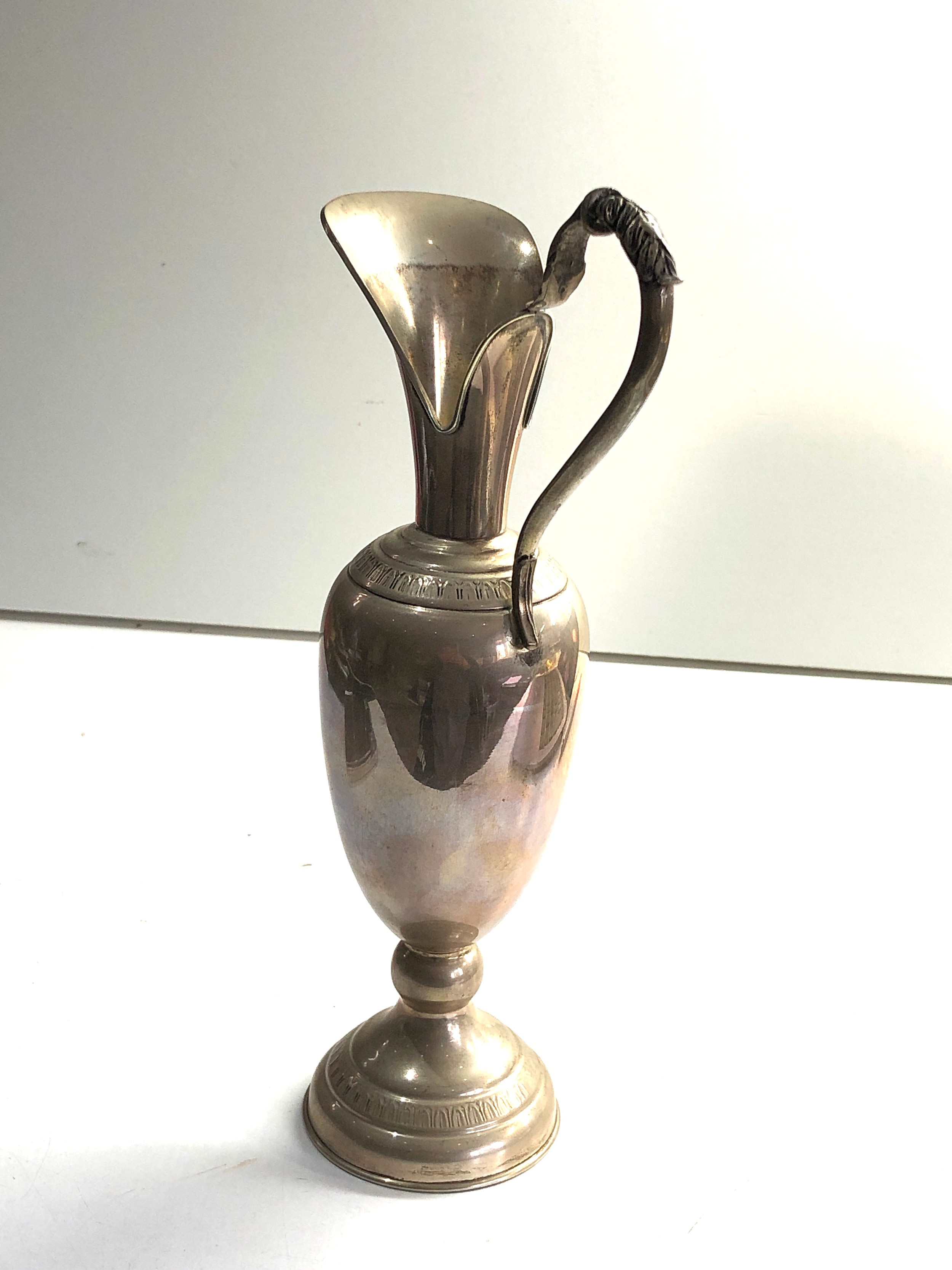 Hallmarked 925 Greek silver ewer measures approx 25cm tall weight 185g - Image 2 of 4