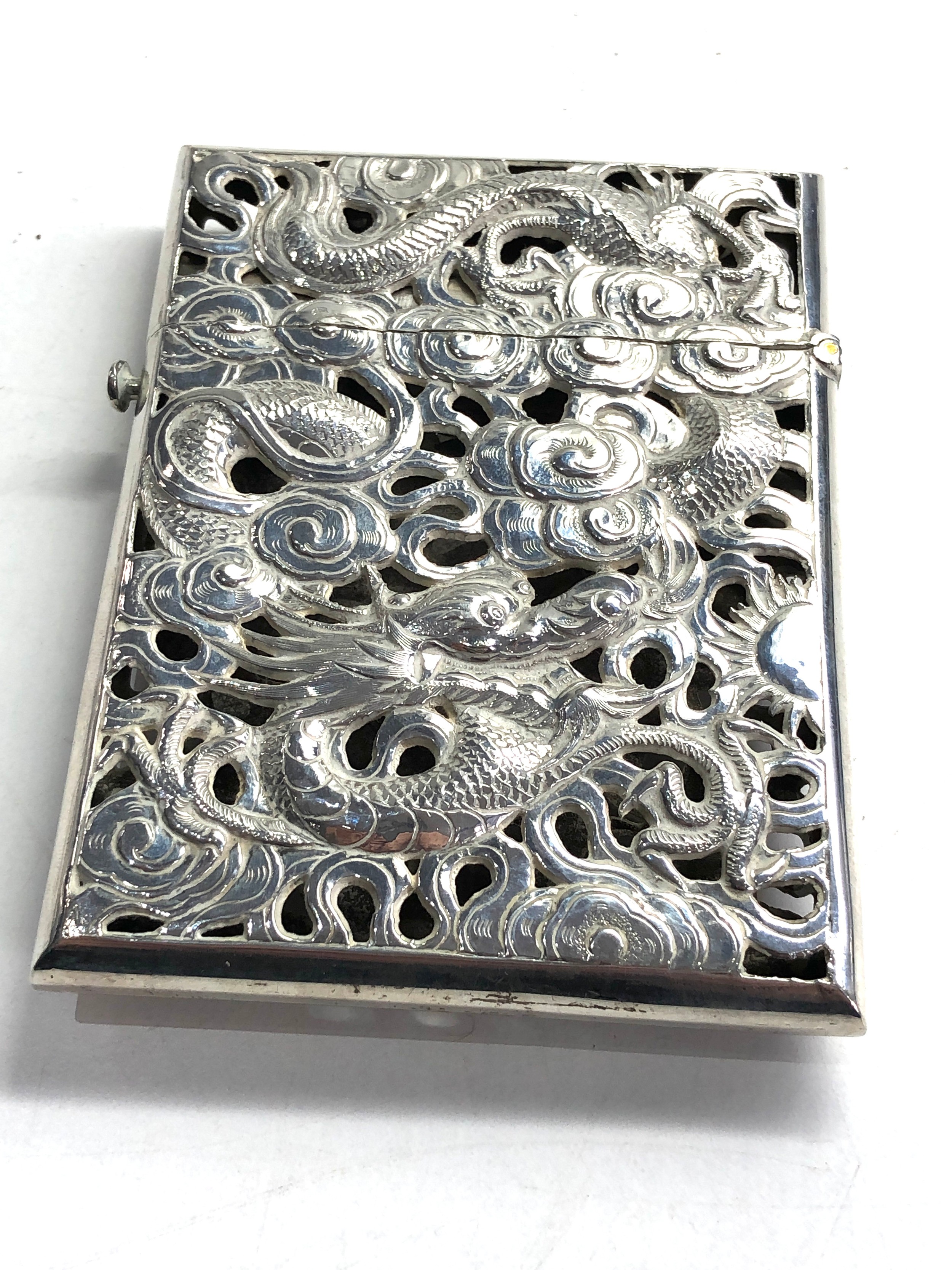 Chinese silver card case weight 116g - Image 2 of 3
