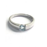 9ct white gold aquamarine ring weight 3.3g