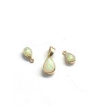 3 9ct gold opal pendants 1.8g