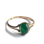 Art deco 9ct gold chrysoprase ring 1.1g