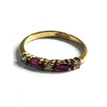 18ct gold ruby & white sapphire ring 1.4g