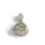 9ct white gold green amethyst pendant weight 2.3g