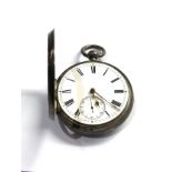 Antique silver fusee pocket watch Wm davis & sons Birmingham no crystal spares or repair