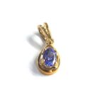 9ct gold tanzanite pendant 1.2g