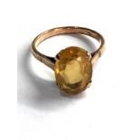 9ct gold vintage citrine cocktail ring (3.5g)