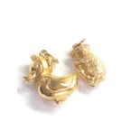 2 9ct gold pendant charms weight 2.2g