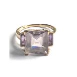 9ct gold amethyst ring weight 4g