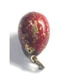 Antique russian enamel egg pendant / charm 84 sil