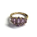 9ct gold amethyst ring weight 2.8g