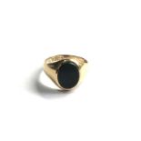 9ct gold vintage bloodstone signet ring (2g)