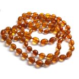Vintage faceted amber bead necklace