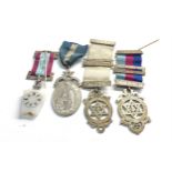 4 masonic silver medals / jewels